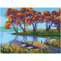 Картина по номерам на картоне ТРИ СОВЫ 'Осенний пейзаж', 30*40, с акриловыми красками и кистями