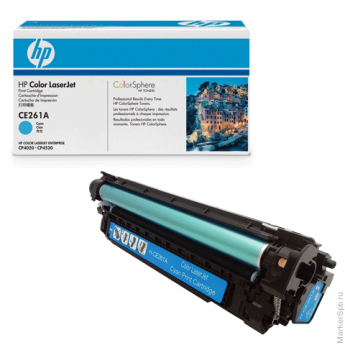 Картридж лазерный HP (CE261A) ColorLaserJet CP4025/4525, голубой, оригинальный, ресурс 11000 стр.