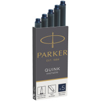 Картриджи чернильные Parker "Cartridge Quink" смываемые сине-черные, 5шт., картонная коробка, комплект 5 шт