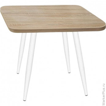 Стол обеденный SHT-TU14/60/60 ЛДСП белый муар/дуб сонома