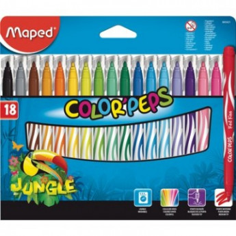 Фломастеры Maped Jungle 18 цв 845421 картон