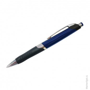 Ручка шариковая автоматическая "E-5", синяя, 0,7мм, грип