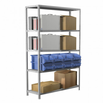 Стеллаж металлический BRABIX 'MS KD-200/50-5', (в2000*ш1000*г500мм), 5 полок, компактная упаковка, 291120, S240BR245502
