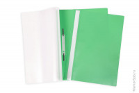 Папка-скоросшиватель пластик. А4, 160мкм, зеленая с прозр. верхом, 10 шт/в уп