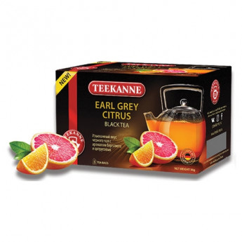 Чай TEEKANNE (Тиканне) "Earl Grey Citrus", черный, бергамот/цитрус, 20 пакетиков, 0306_4560