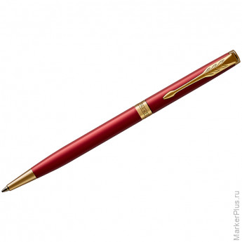 Ручка шариковая Parker "Sonnet Intense Red GT Slim" черная, 1,0мм, поворот., подар. уп.