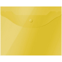 Папка-конверт на кнопке OfficeSpace, А5 (190*240мм), 150мкм, полупрозрачная, желтая, 5 шт/в уп