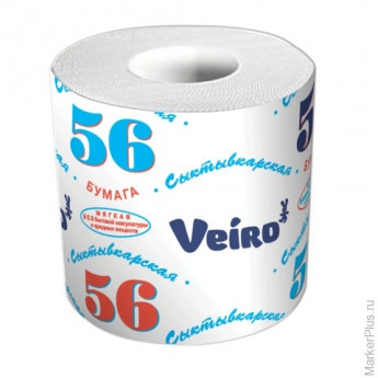 Бумага туалетная бытовая, 39 м, VEIRO (Вейро) "Сыктывкарский стандарт", на втулке, 4с10
