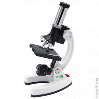 Микроскоп с подсветкой в кейсе, 74 предмета, в т.ч. набор из 16 микропрепаратов в подарок, увеличение 300х,600х,1200х, BRAUBERG KIDS, 391399