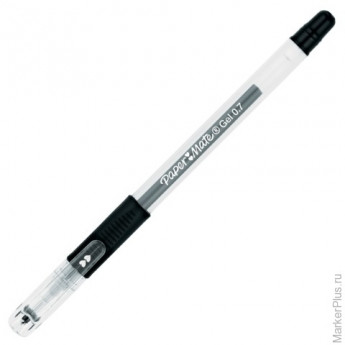 Ручка гелевая PAPER MATE "PM 300", корпус прозрачный, толщина письма 0,7 мм, черная, S0929350