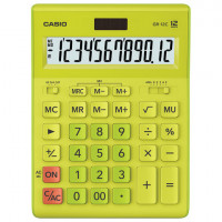Калькулятор CASIO настольный GR-12С-GN, 12 разрядов, двойное питание, 210х155мм, САЛАТОВЫЙ, GR-12C-RG-W-EP