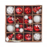 Шары елочные НАБОР 42 предмета "Red and White Shine", пластик, красный/белый, ЗОЛОТАЯ СКАЗКА, 592589