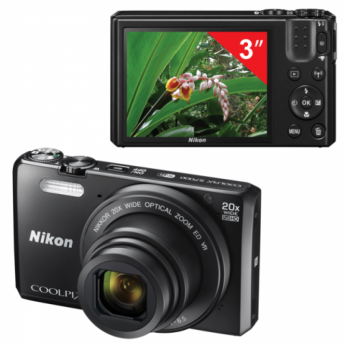 Фотоаппарат компактный NIKON CoolPix S7000, 16 Мп, 20x zoom, 3" ЖК-монитор, Full HD, Wi-Fi, черный, VNA800E1