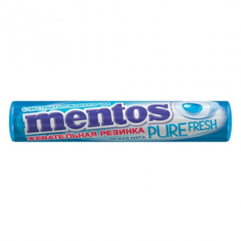 Жевательная резинка MENTOS Pure Fresh (Ментос) "Ролл Свежая Мята", 15,5 г, 87545, 24 шт/в уп
