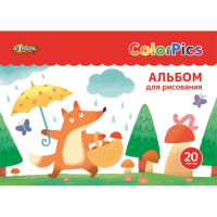 Альбом для рисования №1 School ColorPics 20 л. скрепка А4 ВД 4шт/уп, комплект 4 шт