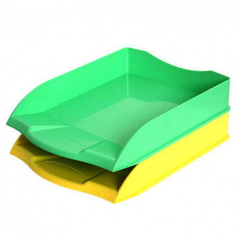 Лоток горизонтальный Attache Selection 2шт/уп зеленый и желтый