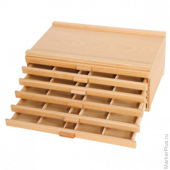 Органайзер для пастели Гамма "Студия", 6 уровней, 40,6*24,9*18,5см, бук