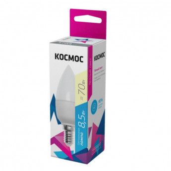 Лампа светодиодная КОСМОС LkecLED8.5wCNE1430 CN 8.5W 220V E14 3000K