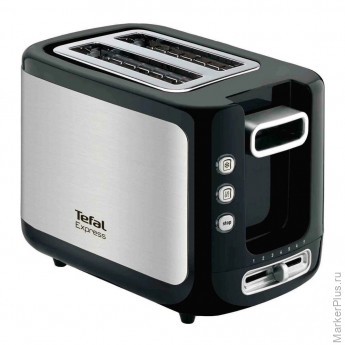 Тостер TEFAL TT365031, 850 Вт, 2 тоста, 7 режимов, механическое управление, металл/пластик, серебристый/черный, 7211002582