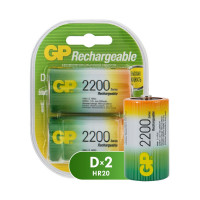 Аккумулятор GP 220DHC типоразмер D емкость 2200mAh бл/2шт, комплект 2 шт