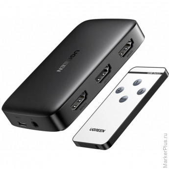 Разветвитель UGREEN CM332 3xHDMI 1.4. 4K с пультом ДУ (80125)