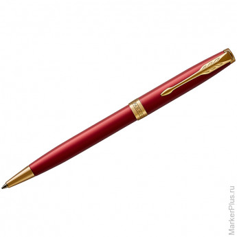 Ручка шариковая Parker 'Sonnet Intense Red GT' черная, 1,0мм, поворот., подар. уп.