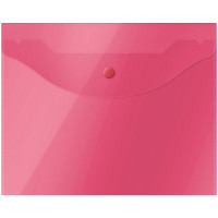 Папка-конверт на кнопке OfficeSpace, А5 (190*240мм), 150мкм, полупрозрачная, красная, 5 шт/в уп