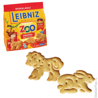 Печенье BAHLSEN Leibniz (БАЛЬЗЕН Лейбниц) "Zoo original", сливочное, фигурное, 100 г, 1506