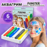 Аквагрим для лица и тела, 6 ярких цветов, FUNSTER (ФАНСТЕР), легко смываются, 192571