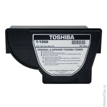 Тонер-картридж TOSHIBA (T-1350E) 1340/1350/1360/1370, черный, оригинальный, ресурс 4300 стр.