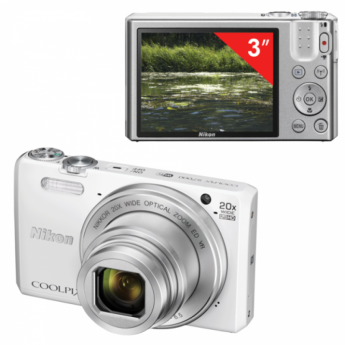 Фотоаппарат компактный NIKON CoolPix S7000, 16 Мп, 20x zoom, 3" ЖК-монитор, Full HD, Wi-Fi, белый, VNA801E1