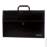 Портфель пластиковый BRAUBERG "Президент", 390х260х40 мм, 3 отделения, окантовка, черный, 226022