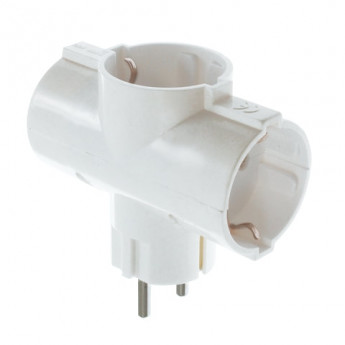 Сетевой разветвитель SONNEN U-030G, 3 розетки, с заземлением, 16 А, белый, 511441