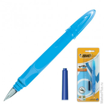 Ручка перьевая BIC "EasyClic", корпус ассорти, иридиевое перо, сменный картридж, блистер, 8479004