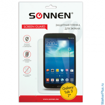 Защитная пленка для Samsung Galaxy Tab 3 7" SONNEN, против отпечатков пальцев, прозрачная, 352960