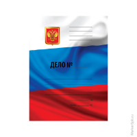 Скоросшиватель "Дело", картон мелованный, 300 г/м2, "Триколор", пробитый, 10 шт/в уп