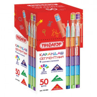 Карандаш сегментный ПИФАГОР "Таблица умножения", HB, корпус ассорти, с ластиком, 181482 Карандаш сегментный ПИФАГОР "Таблица умножения", HB, корпус ассорти, с ластиком, 181482