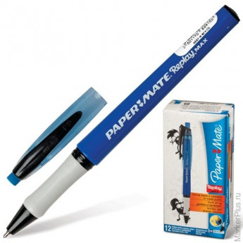 Ручка "Пиши-стирай" шариковая PAPER MATE "Replay Max", корпус синий, толщина письма 1 мм, синяя, S0835220