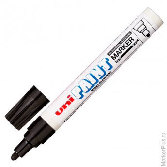 Маркер-краска лаковый (paint marker) UNI "Paint", 2,2-2,8 мм, ЧЕРНЫЙ, нитро-основа, алюминиевый корпус, PX-20(L) BLACK