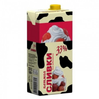 Сливки Петмол 33% 1,0л. т/пак.