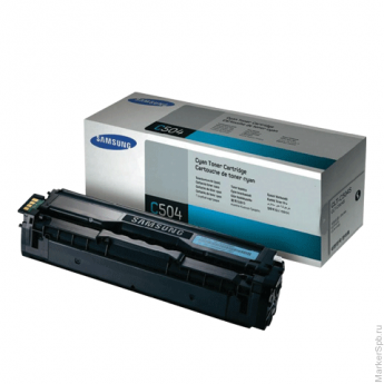Картридж лазерный SAMSUNG (CLT-C504S) CLX-4195FN/4195FW и CLP-415N и др., оригинальный, голубой, 1800 стр.