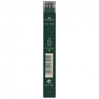 Грифели для цанговых карандашей Faber-Castell "TK 9071", 10шт., 3,15мм, 6B, комплект 10 шт