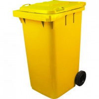 Контейнер-бак мусорный 240л на 2-х колёсах с крышкой желтый