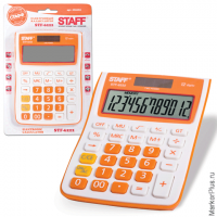 Калькулятор STAFF настольный STF-6222, ОРАНЖЕВЫЙ, 12 разрядов, двойное питание, 148х105 мм, блистер