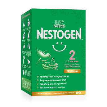 Сухая смесь молочная Nestogen 2 быстрорас, с пребиот. и лактобак.(6м),600г