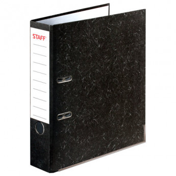 Папка-регистратор STAFF 'EVERYDAY' с мраморным покрытием, 70 мм, с уголком, черный корешок, 227187