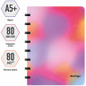 Бизнес-тетрадь А5+, 80л., Berlingo 'Gradient', глиттер-эффект, клетка, на кольцах, с возм. замены блока, 80г/м2, пластик. обл. 700мкм, линейка-закл.