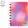 Бизнес-тетрадь А5+, 80л., Berlingo 'Gradient', глиттер-эффект, клетка, на кольцах, с возм. замены блока, 80г/м2, пластик. обл. 700мкм, линейка-закл.