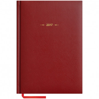 Ежедневник датированный 2017г., А5, 176л., балакрон, "Derby", красный
