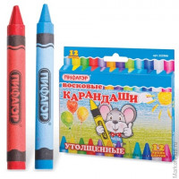 Восковые карандаши утолщенные ПИФАГОР, 12 цветов, 222966